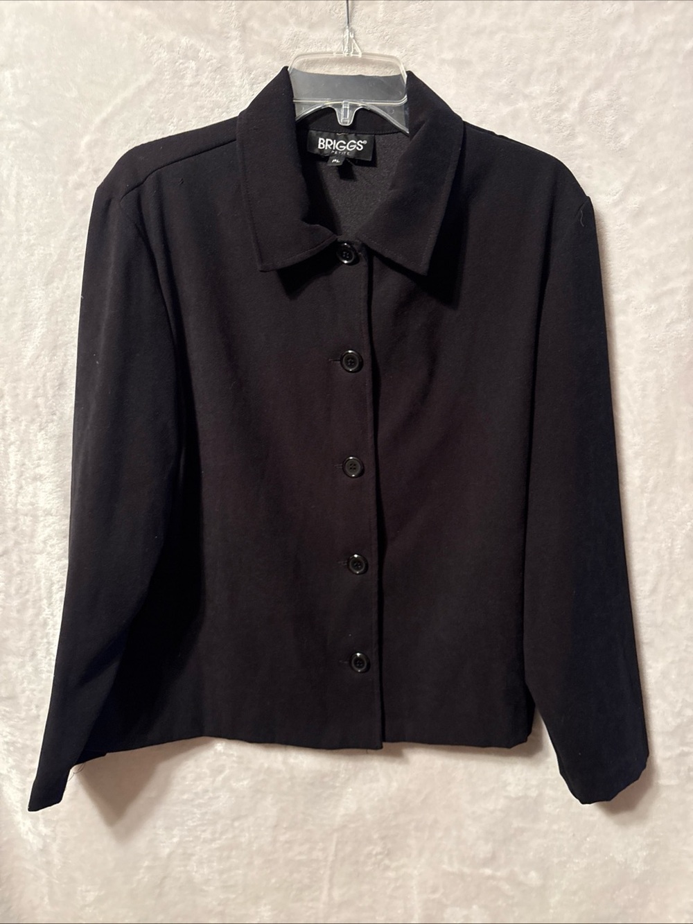 Briggs New York Black Button-Front Collared Top